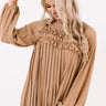 Manhattan Socialite Pleated Top in Mocha Image - 1