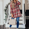 Peppermint Kisses Flannel Tunic Dress in Aurora Red Image - 1