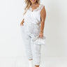 Sequin Smiles Joggers In Silver Curves Image - 1