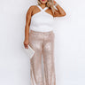 Dainty Glam Sequin High Waist Flare In Gold Curves Image - 1