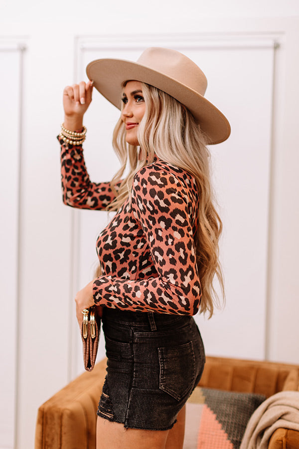Exceptional Day Leopard Bodysuit In Dark Blush Image - 5
