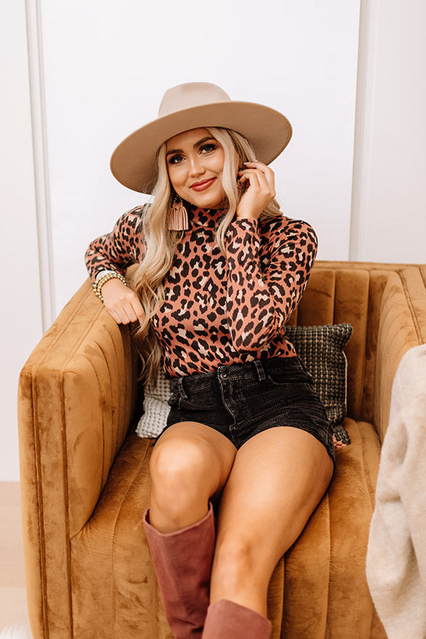 Exceptional Day Leopard Bodysuit In Dark Blush Image - 3