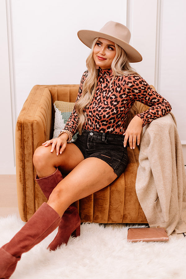 Exceptional Day Leopard Bodysuit In Dark Blush Image - 2