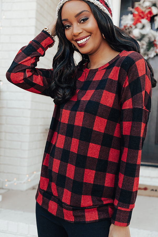Christmas Morning Buffalo Check Shift Top Image - 4
