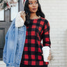 Christmas Morning Buffalo Check Shift Top Image - 1