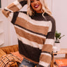 Cozy Candy Stripe Sweater In Charcoal Image - 1