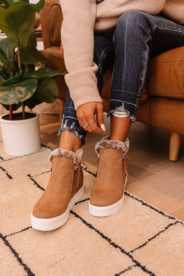 The Etta Faux Suede Bootie In Mocha Image - 3