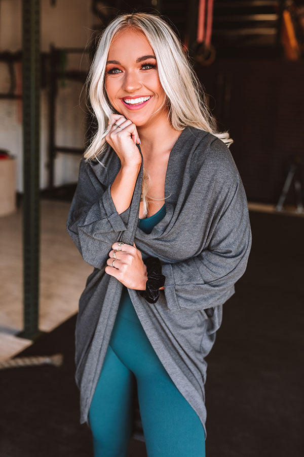 Surrounded By Love Cardigan In Charcoal Image - 2