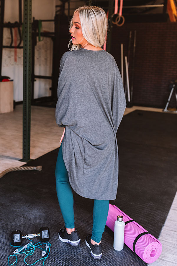 Surrounded By Love Cardigan In Charcoal Image - 5