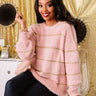 Sugar And Snowfall Chenille Sweater In Blush Image - 1