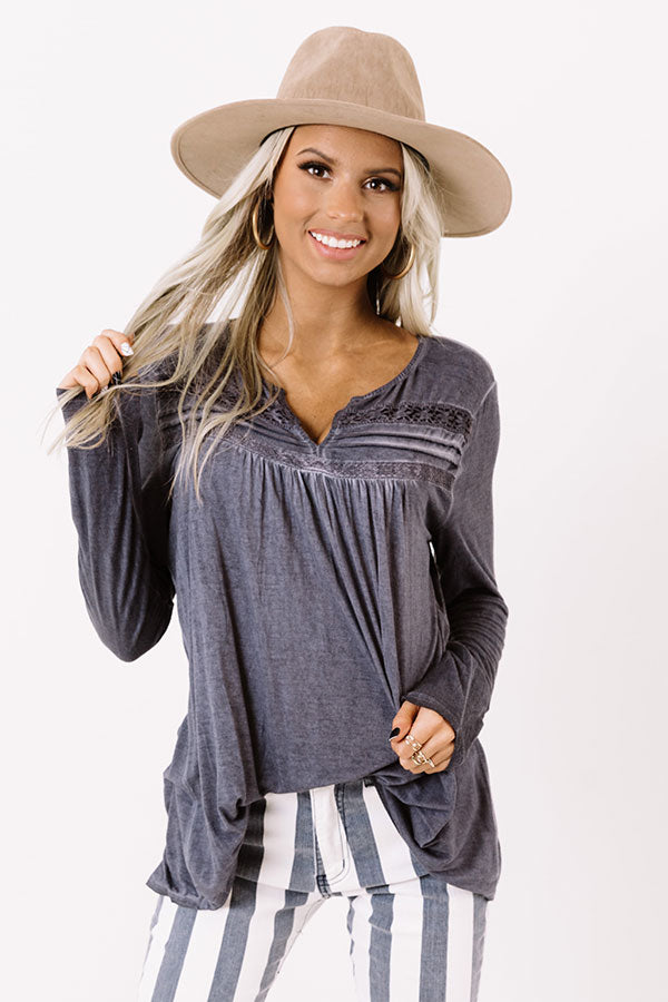 On The Way Up Shift Top In Indigo Image - 1