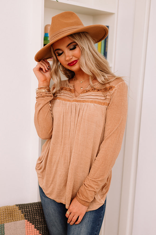 On The Way Up Shift Top In Camel Image - 4