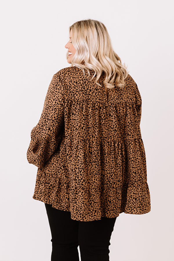 Too Sweet To Handle Leopard Top in Mocha   Curves Image - 4