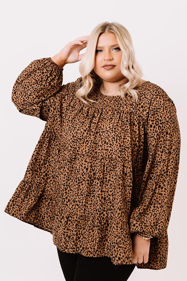 Too Sweet To Handle Leopard Top in Mocha   Curves Image - 3