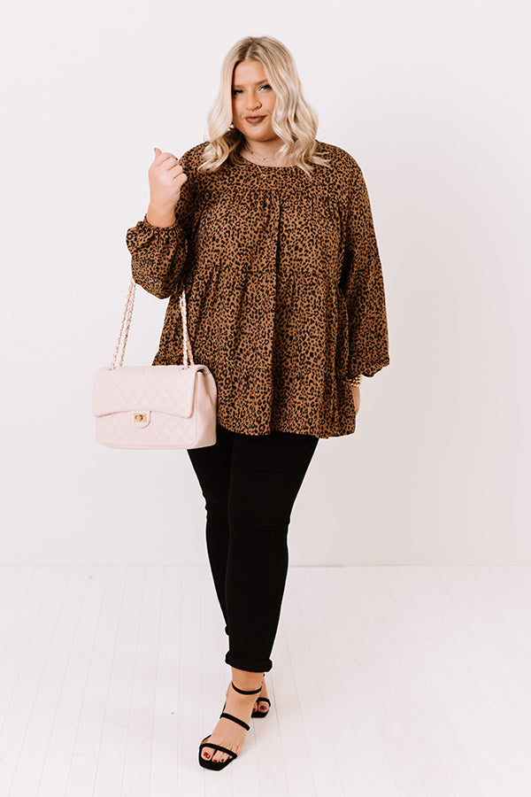 Too Sweet To Handle Leopard Top in Mocha   Curves Image - 2