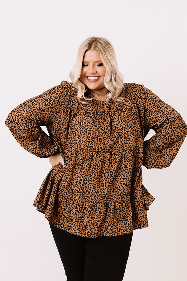 Too Sweet To Handle Leopard Top in Mocha   Curves Image - 1