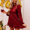 Midnight Toast Sequin Dress In Crimson Image - 1