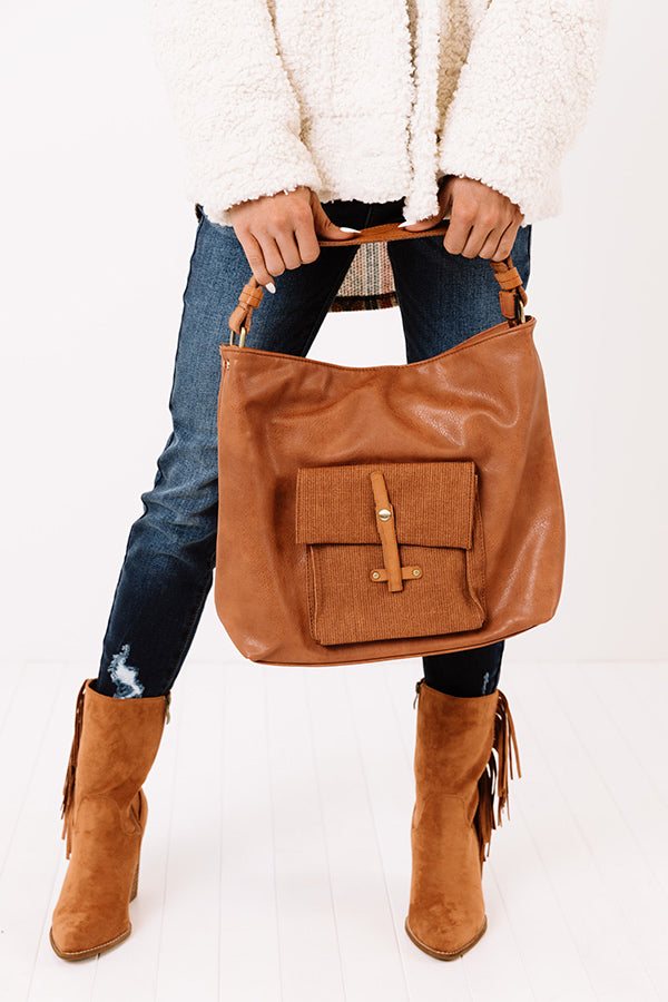 In Fashion Faux Leather Tote In Maple