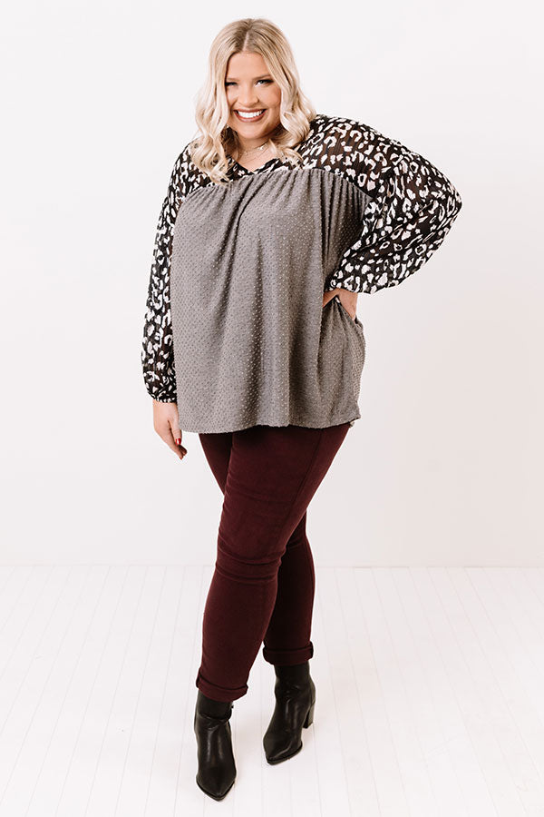 Pretty Smiles Shift Top In Grey Curves Image - 2