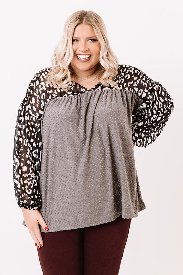 Pretty Smiles Shift Top In Grey Curves Image - 1