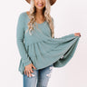 Hey Day Shift Top In Light Teal Image - 1