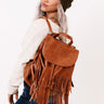 Chic Checklist Fringe Backpack In Maple Image - 1