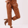 The Persia Faux Leather Pants In Cinnamon Image - 1