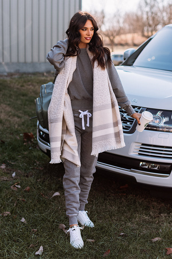 Layered With Love Leopard Scarf In Ivory Image - 2