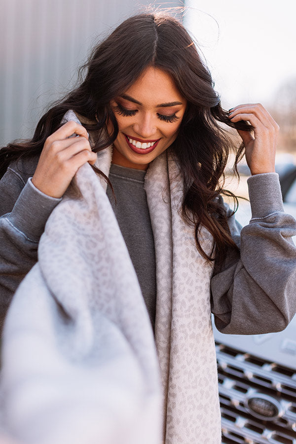 Layered With Love Leopard Scarf In Ivory Image - 4