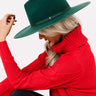 Vail Visit Wool Stiff Brim Fedora In Hunter Green Image - 1