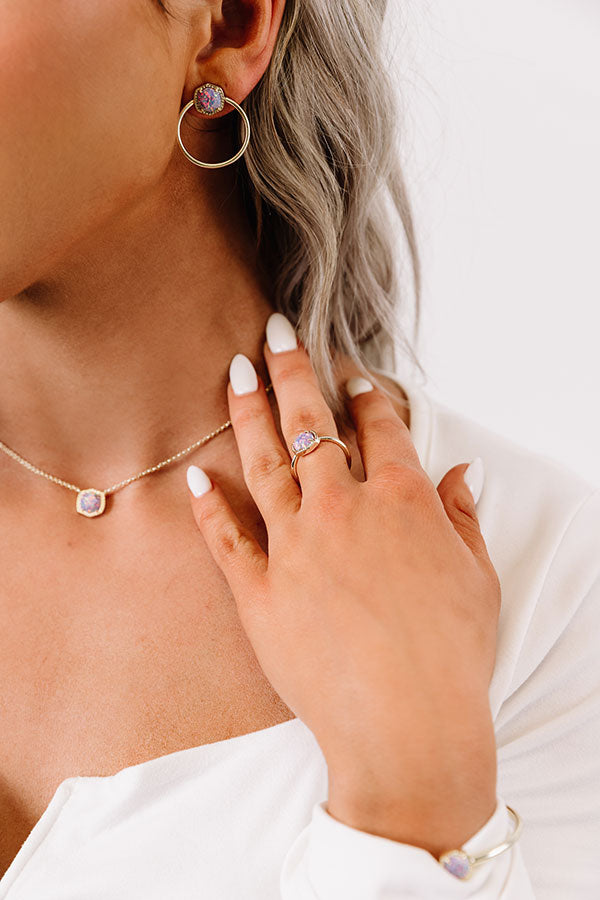 Kendra Scott Davie Gold Band Ring in Lavender Kyocera Opal Image - 1