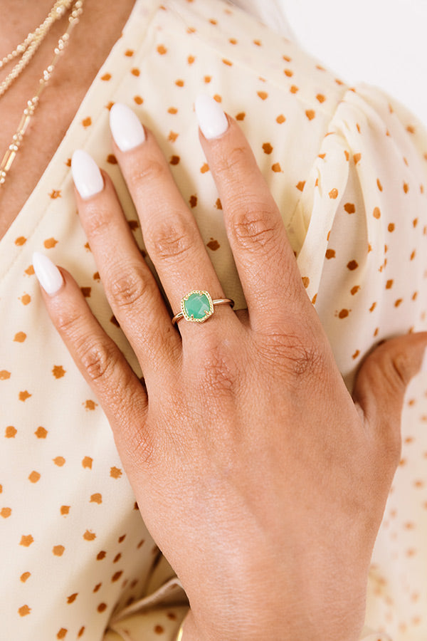 Kendra Scott Kinsley Gold Band Ring in White Crystal - Her Hide Out
