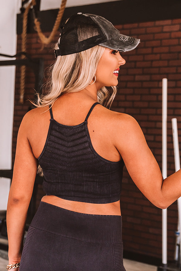 Hiking In Hollywood Crop Top in Vintage Black Image - 1