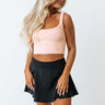 Barre Bombshell Ribbed Crop Top in Peach Image - 1