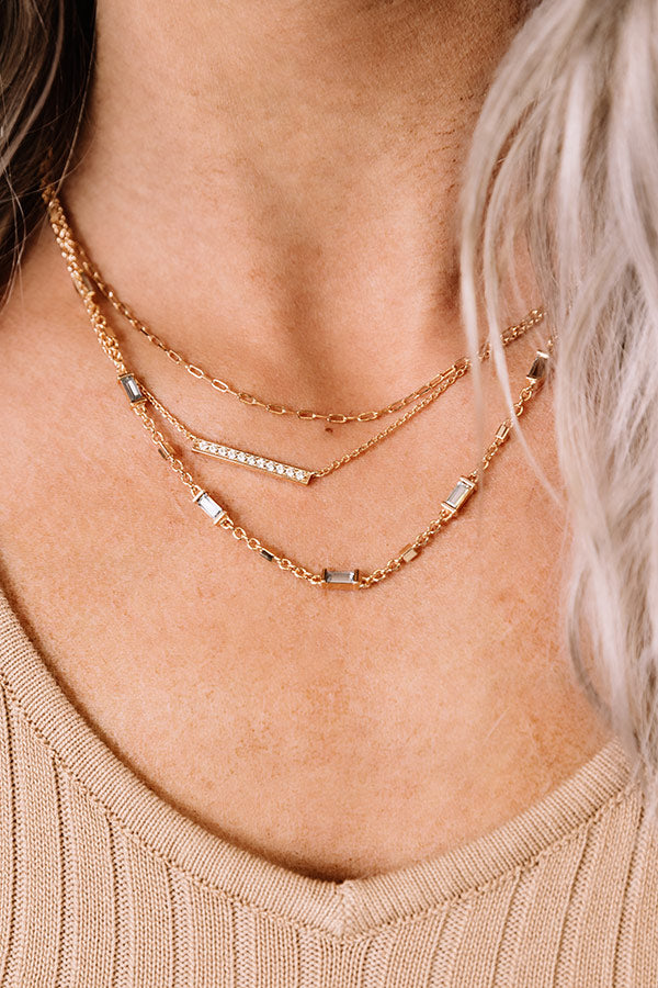 Kendra Scott Addison Triple Strand Necklace in Rose Gold Image - 1