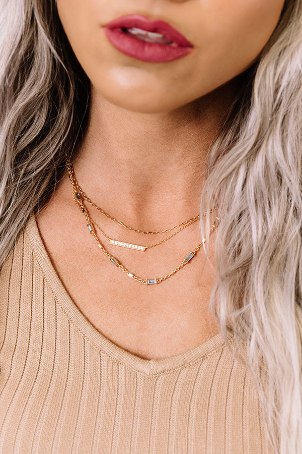 Kendra Scott Addison Triple Strand Necklace in Rose Gold Image - 2