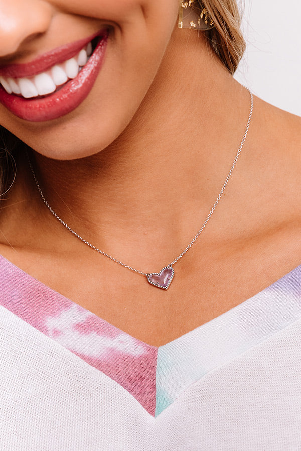 Kendra Scott Ari Heart Silver Pendant Necklace in Amethyst Image - 3