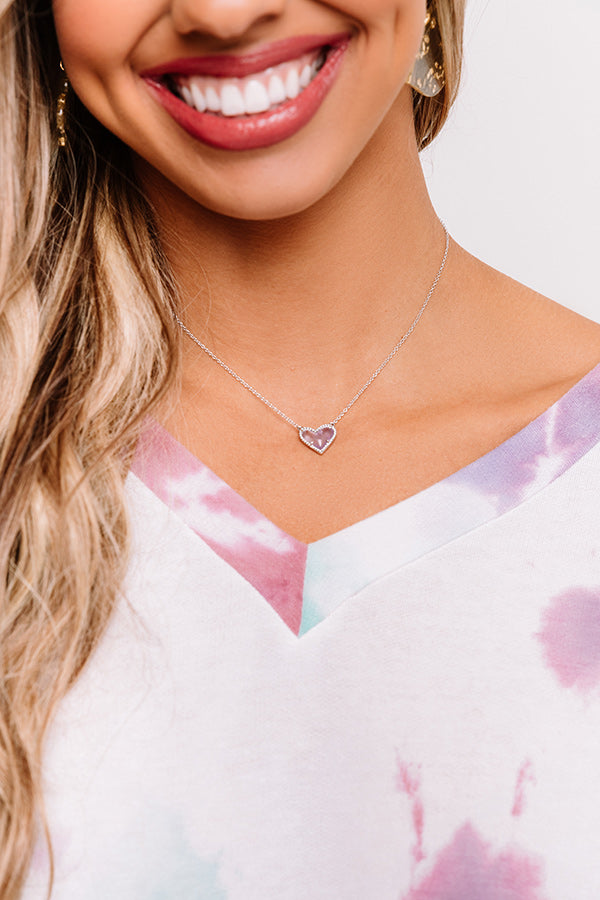 Kendra Scott Ari Heart Silver Pendant Necklace in Amethyst Image - 2