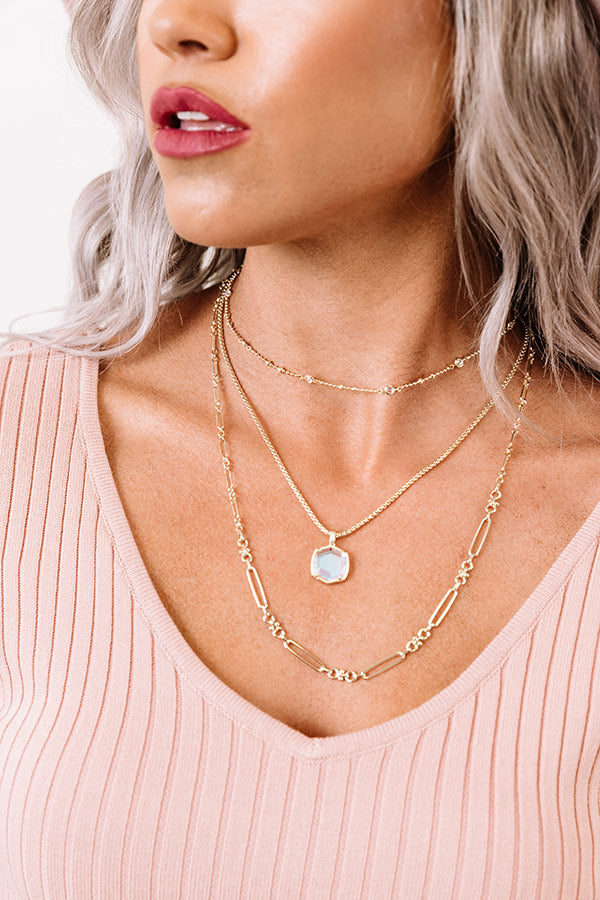 Kendra Scott Davis Gold Triple Strand Necklace in Dichroic Glass Image - 3