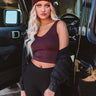 Star Of The Barre Ribbed Crop Top in Maroon Image - 1