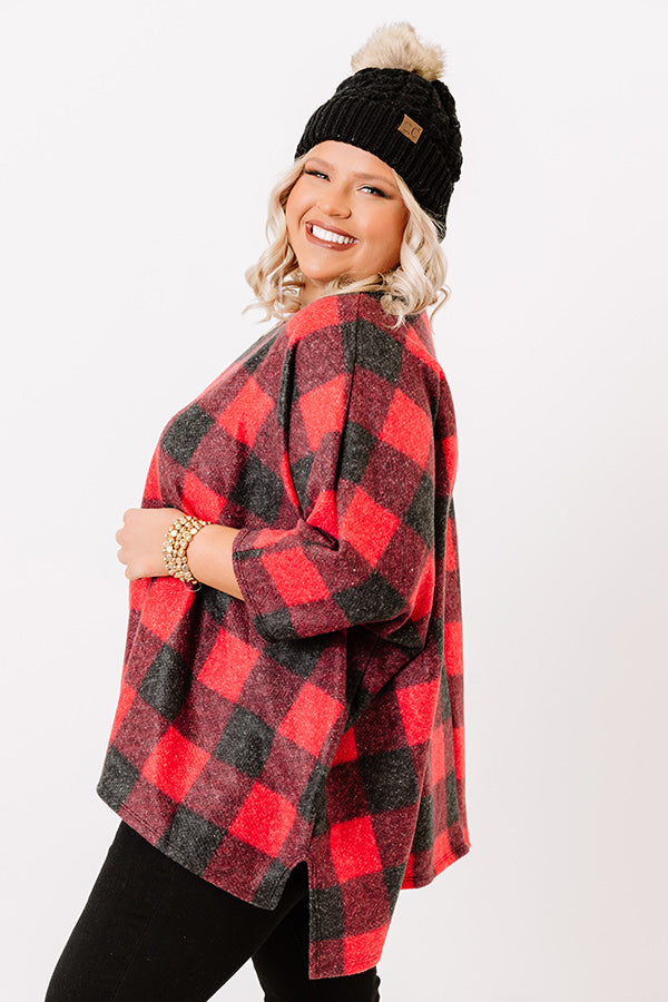 Pumpkin Spice Mornings Buffalo Check Top  Curves Image - 4