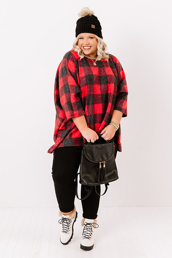 Pumpkin Spice Mornings Buffalo Check Top  Curves Image - 1