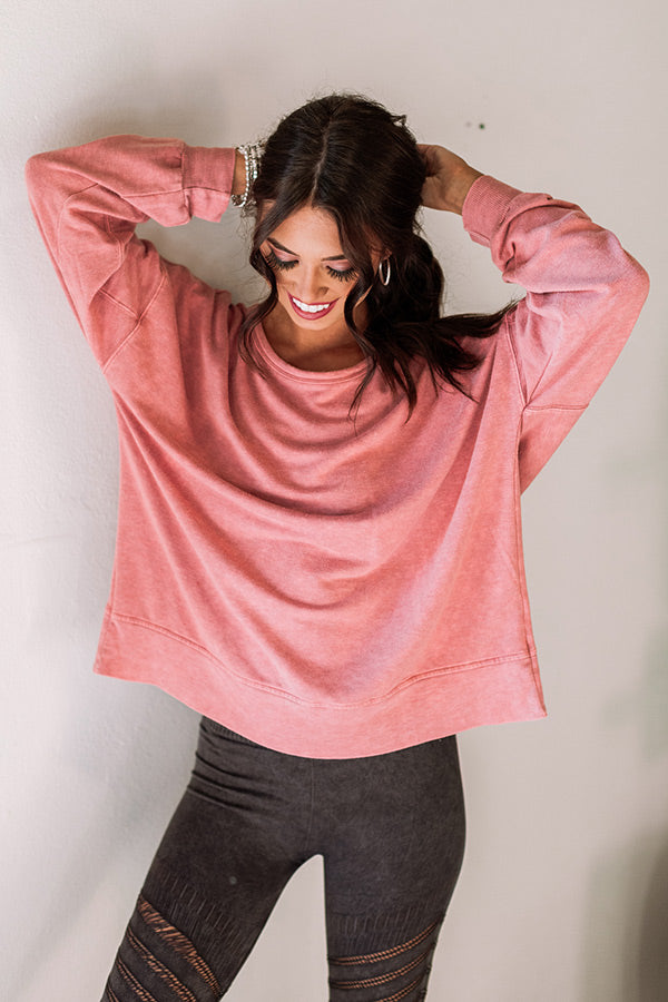 Sync Up Open Back Sweatshirt in Blush Image - 2
