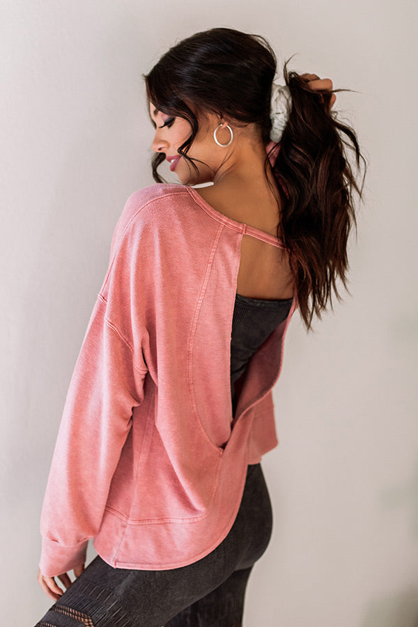 Sync Up Open Back Sweatshirt in Blush Image - 1