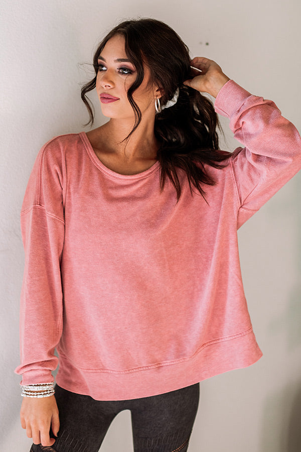 Sync Up Open Back Sweatshirt in Blush Image - 3