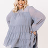 Brink Of Midnight Shift Top In Airy Blue Curves Image - 1