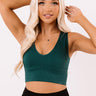 Time To Lounge Ribbed Crop Top in Teal Image - 1