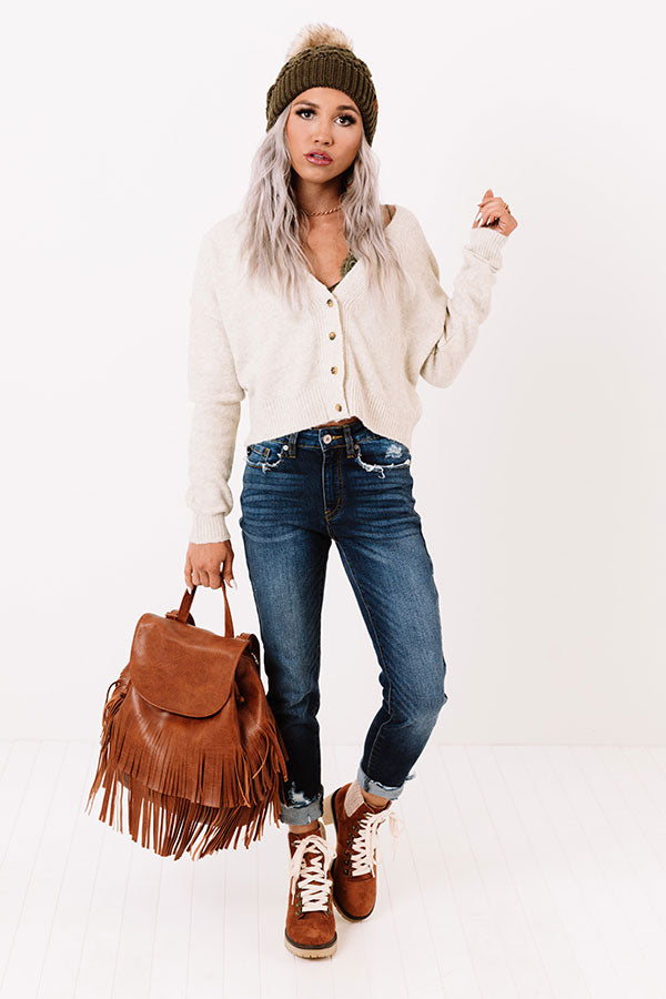 Dreaming Is Believing Cardigan In Stone Image - 4