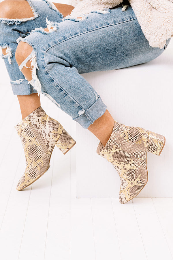 The Kelsea Snake Print Bootie Image - 5
