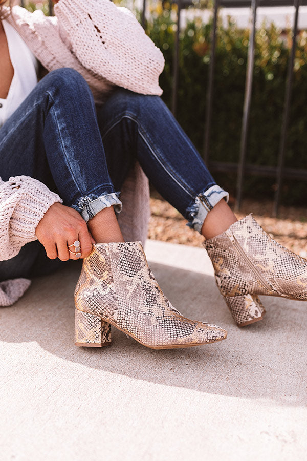 The Kelsea Snake Print Bootie Image - 1